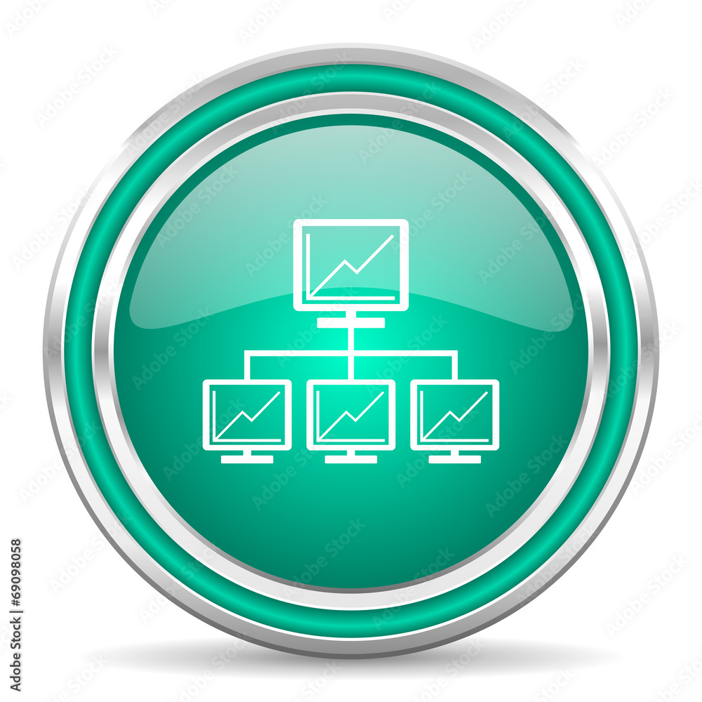 network green glossy web icon