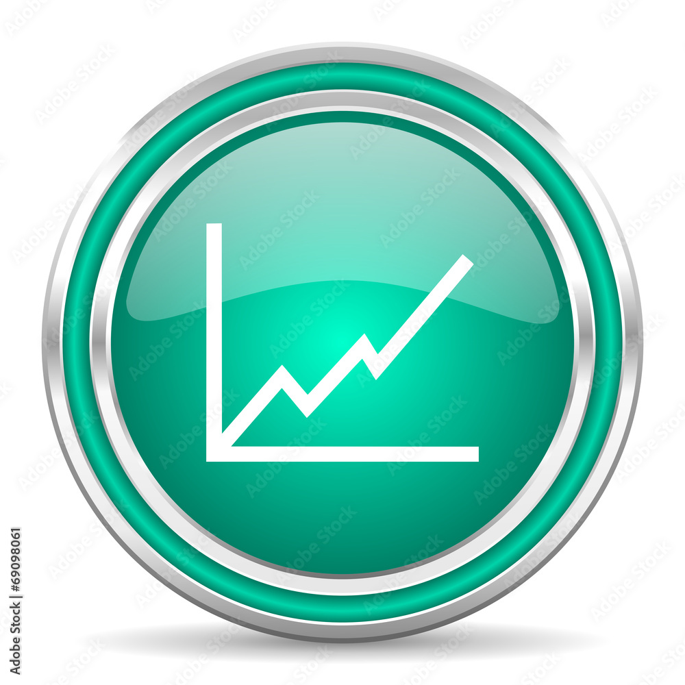 chart green glossy web icon chart green glossy web icon