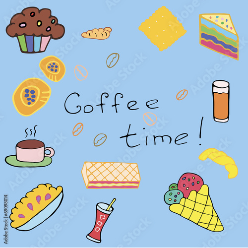 menu icons,food,coffee time