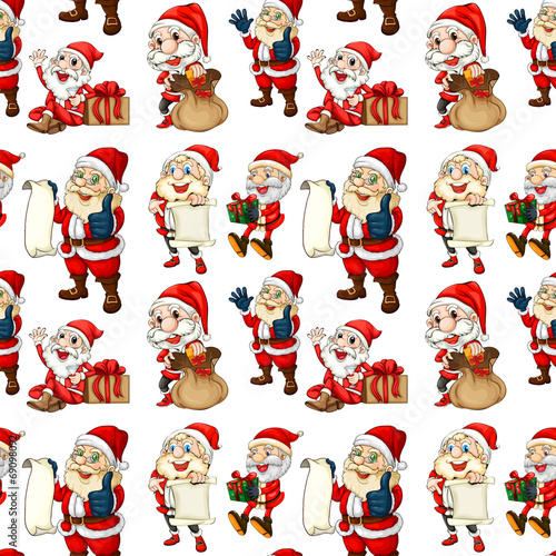Seamless design with Santa