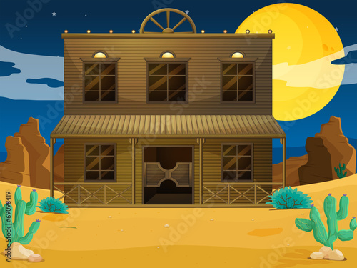 A big building at the desert