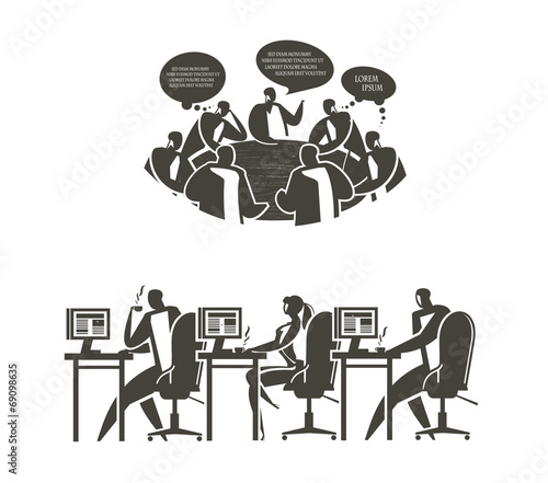 Office work. Vector format