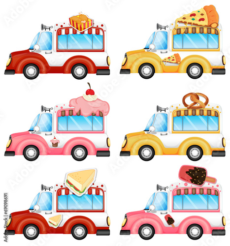 Vans selling foods