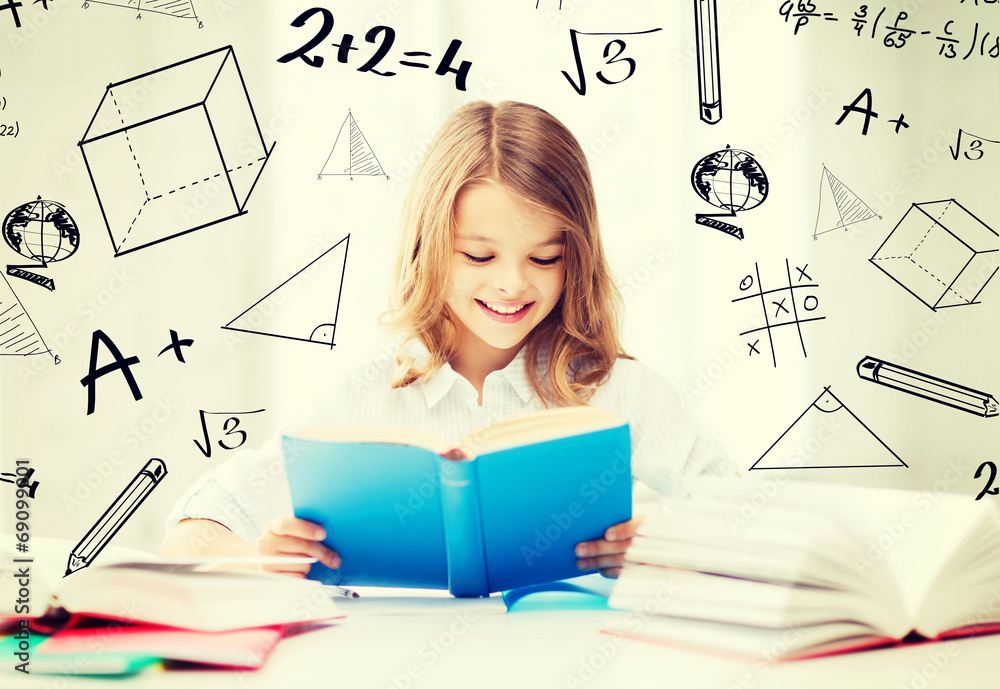 Fototapeta premium student girl studying at school