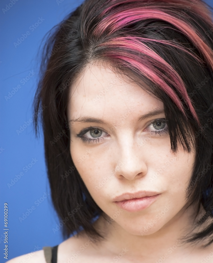 Fototapeta premium Beautiful Woman with a red tuft