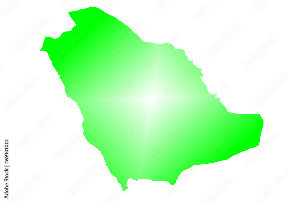 yeşil renkli suudi arabistan haritası