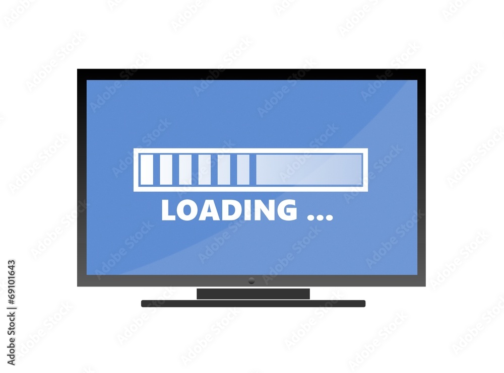 Barre de chargement dans un écran de télévision Barre de chargement dans un écran de télévision