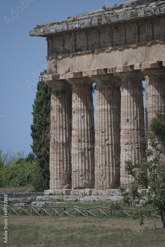 Details of the ruins of Paestum photo