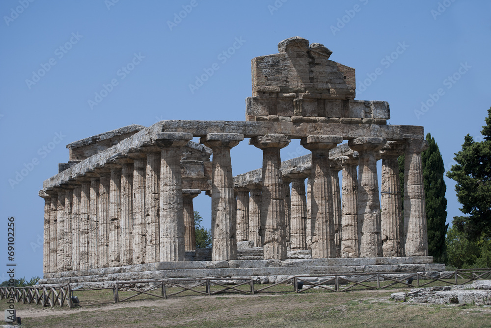 The Temple of Athena, ruins of Paestum, Italy
