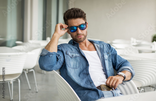 Young handsome man in sunglasses