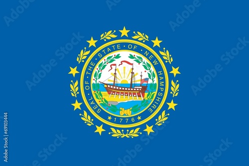 The flag of the United States of America State - New Hampshire