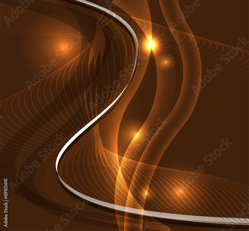 Wave line burst dark brown background