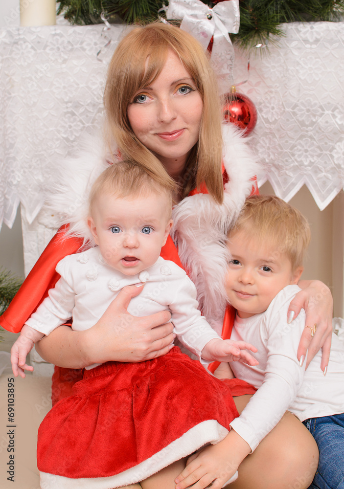 family in New Year clothes family in New Year clothes
