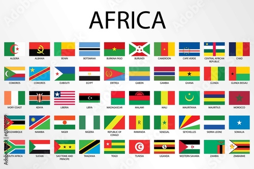 Alphabetical Country Flags for the Continent of Africa