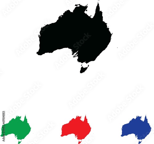 Icon Illustration with Four Color Variations - Australia