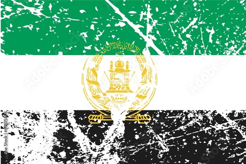 Illustration of a decayted flag of Afghanistan