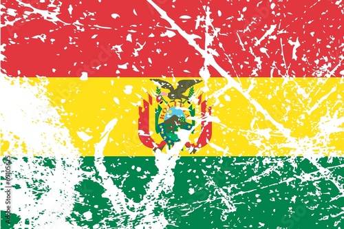 Illustration of a decayted flag of Bolivia