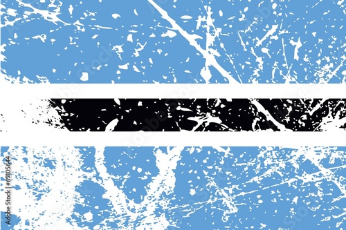 Illustration of a decayted flag of Botswana
