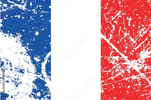 Illustration of a decayted flag of France