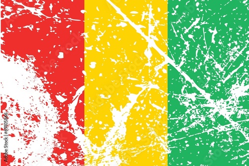 Illustration of a decayted flag of Guinea