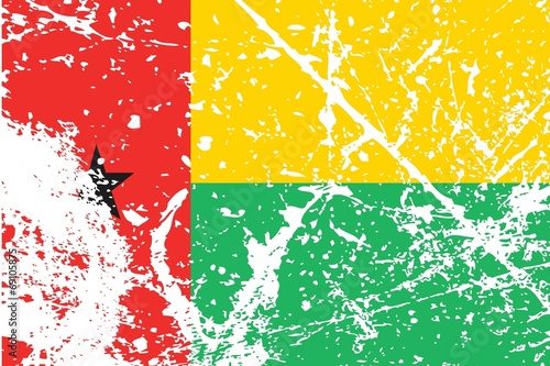 Illustration of a decayted flag of Guinea Bissau