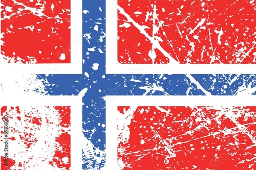 Illustration of a decayted flag of Norway