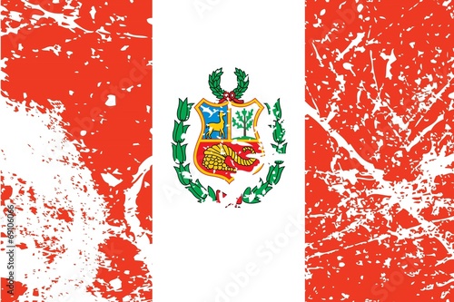 Illustration of a decayted flag of Peru