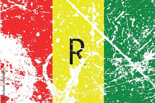 Illustration of a decayted flag of Rawanda