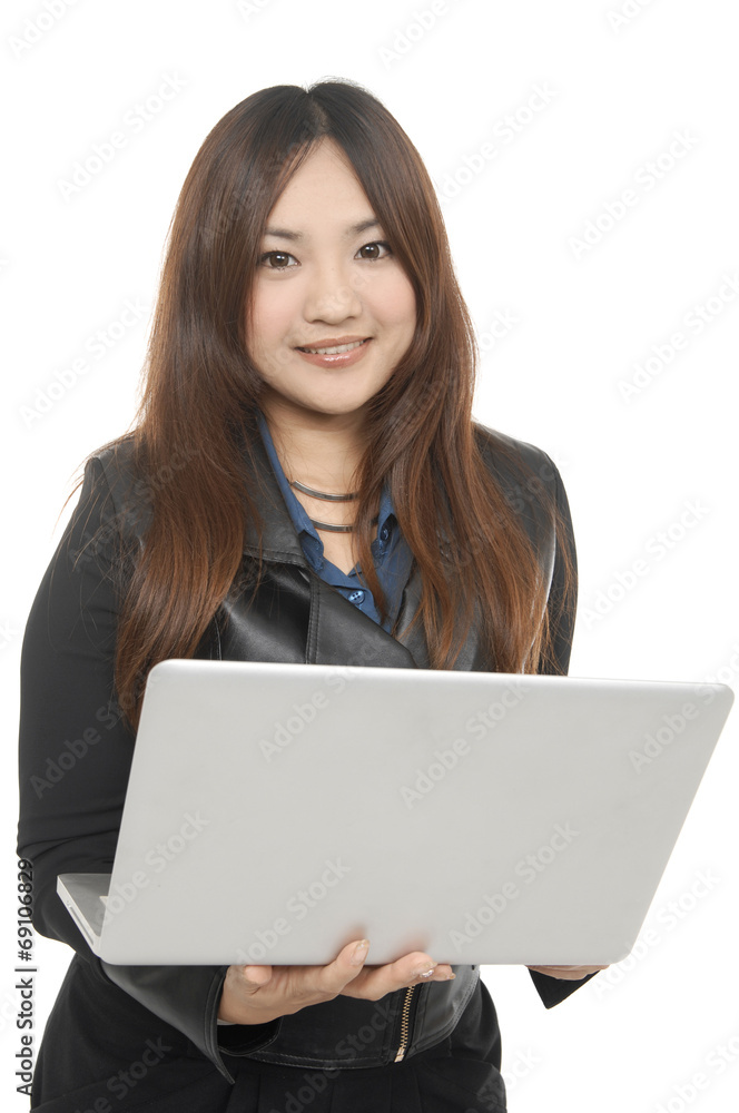 Portrait of a pretty young businesswoman holding a laptop Portrait of a pretty young businesswoman holding a laptop