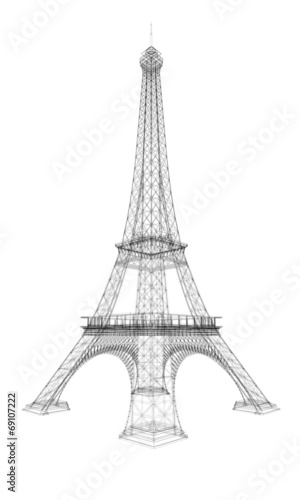 Fototapeta Naklejka Na Ścianę i Meble -  3d Eiffel Tower render