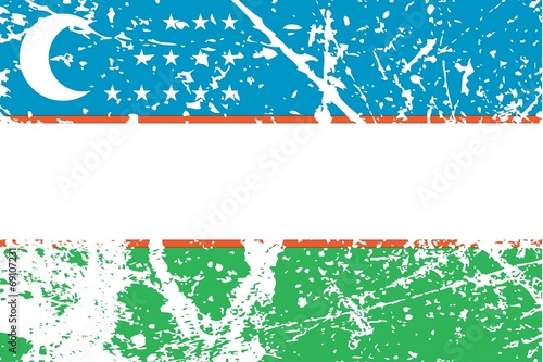 Illustration of a decayted flag of Uzbekistan