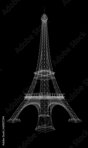 Fototapeta Naklejka Na Ścianę i Meble -  3d Eiffel Tower render