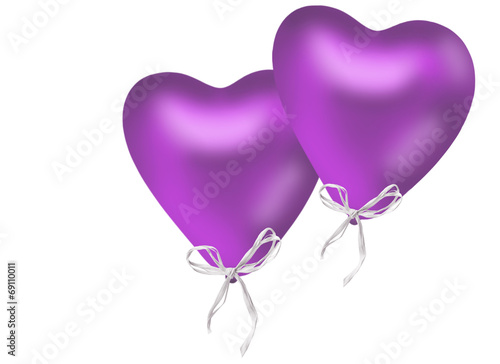 zwei lila Luftballons