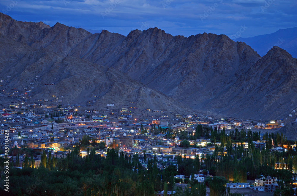 Leh city in Ladakh,India