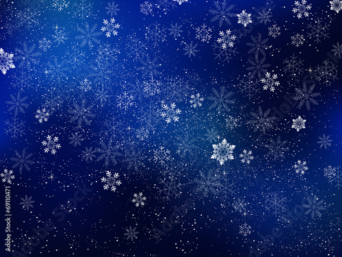 雪　クリスマス　夜空