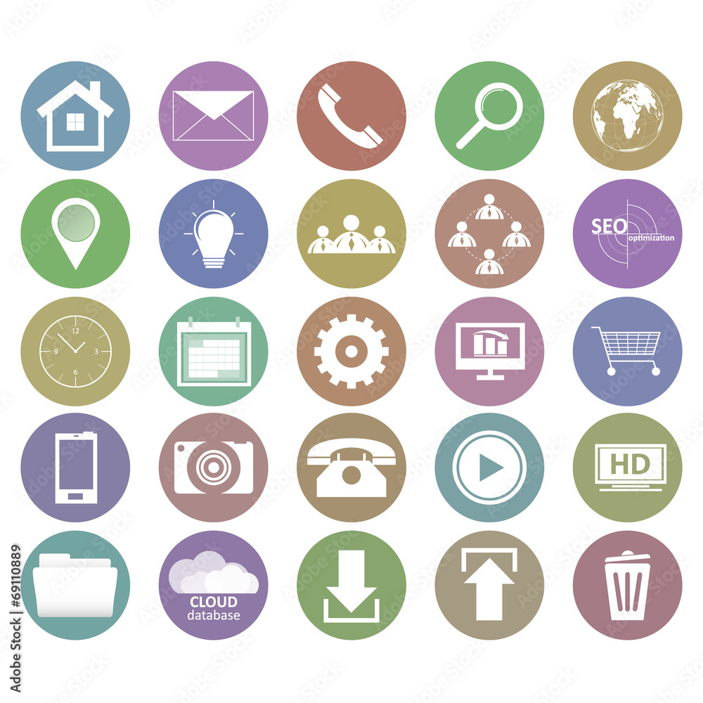 Collection of business icons in flat design Collection of business icons in flat design