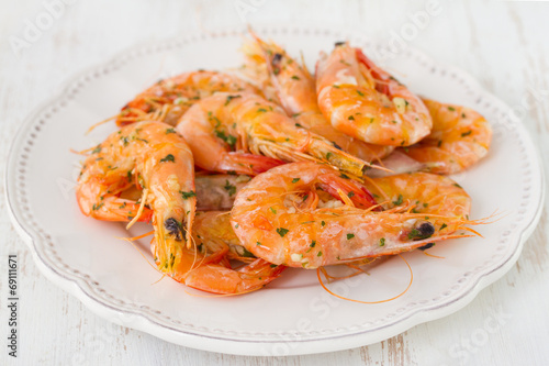 shrimps on plate