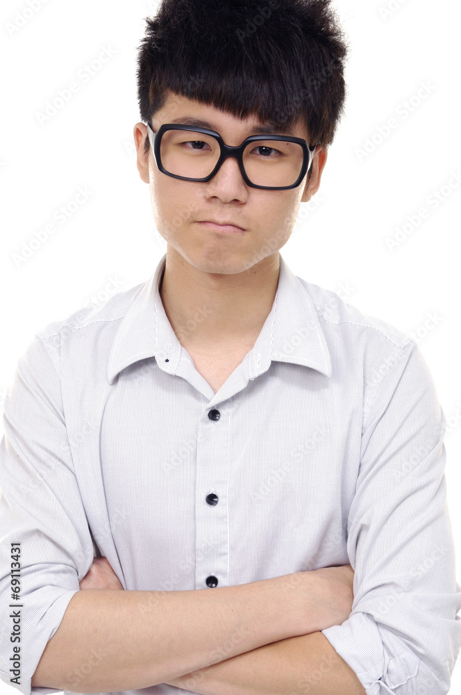 Portrait of young trendy man wearing sunglasses