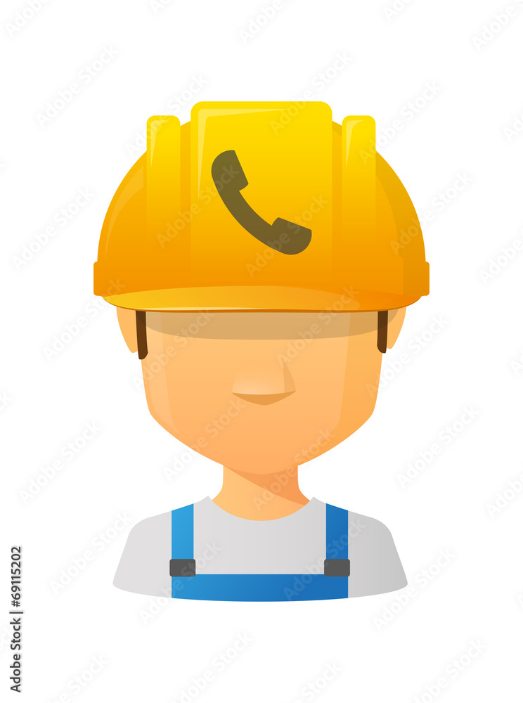 Male avatar with a phone Male avatar with a phone