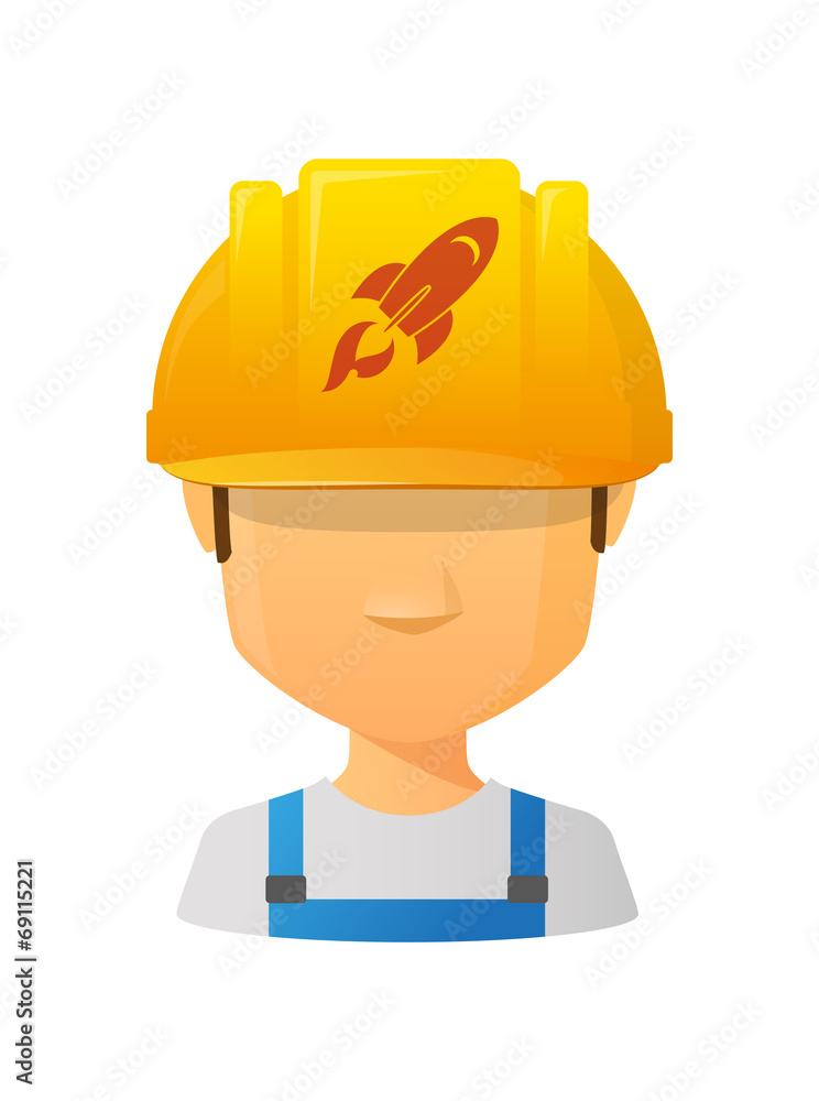 Male avatar with a rocket Male avatar with a rocket