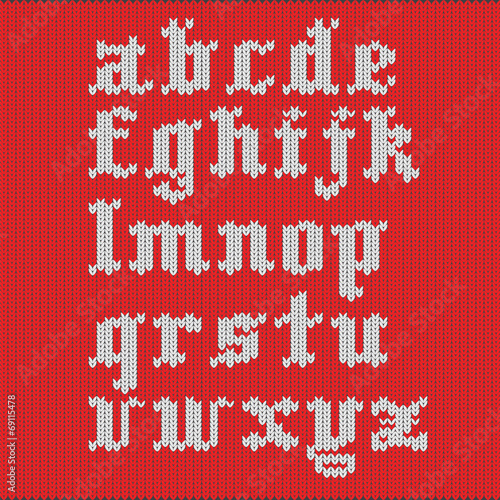 Knitted english alphabet