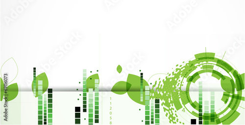 high tech eco green infinity computer technology concept backgro