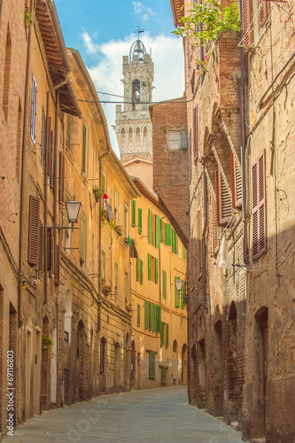 Twisted streets of Siena, Tuscany, Italy