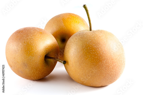 Ripe Nashi studio isolated on white background