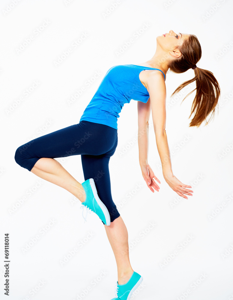 fitness woman dooing dancing exercise. fitness woman dooing dancing exercise.