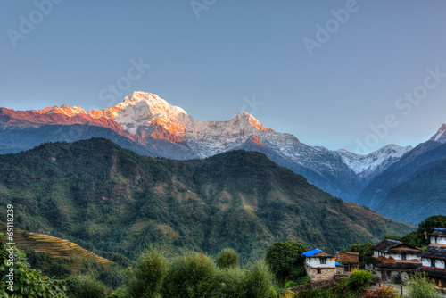 Ghandruk village in Nepal, HDR photography photo