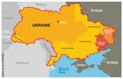 A divided Ukraine - the conflict region