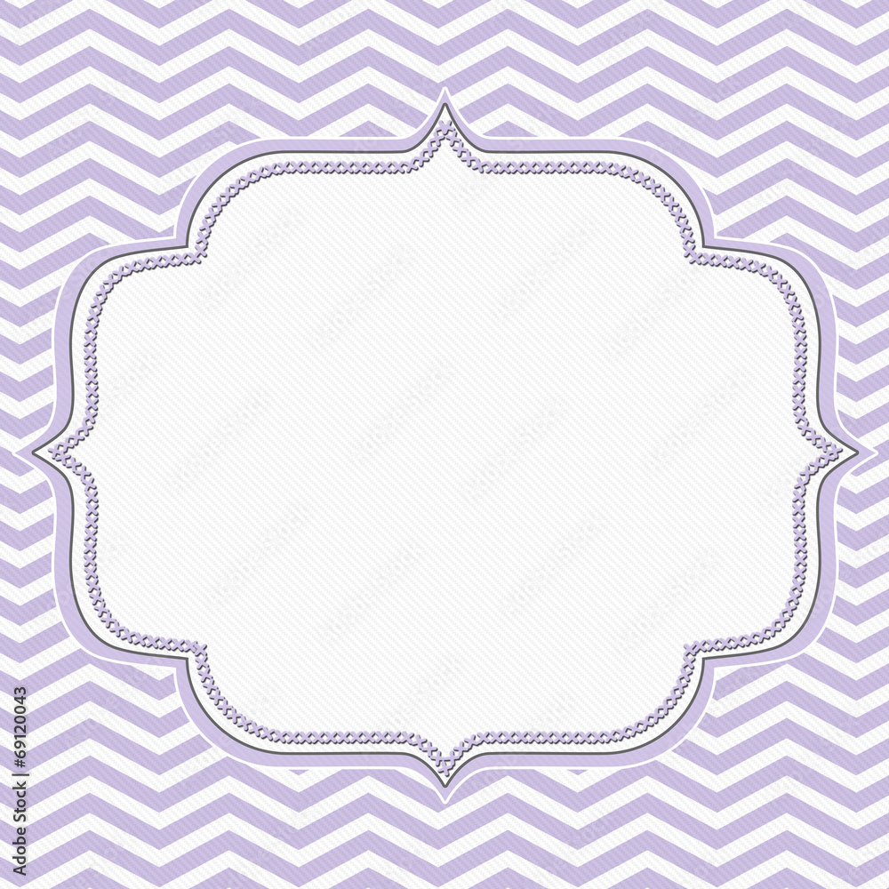 Purple and White Chevron Frame with Embroidery Background