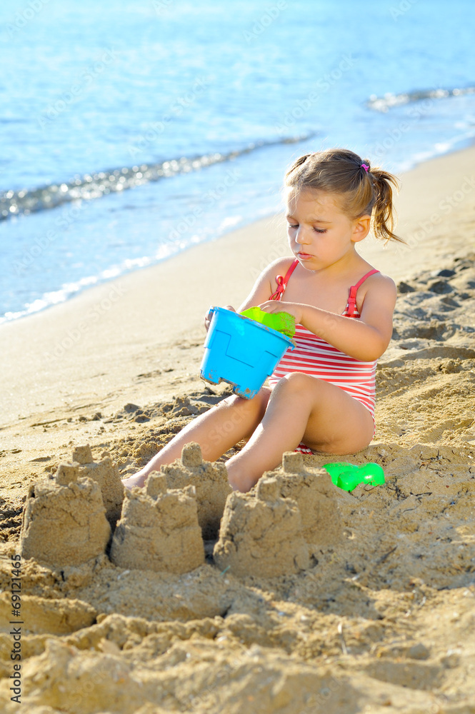 Toddler girl at beach Toddler girl at beach