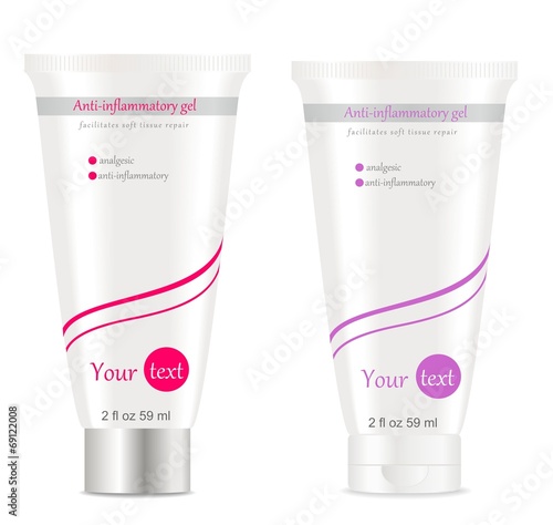 Two cosmetic tubes with simple design
